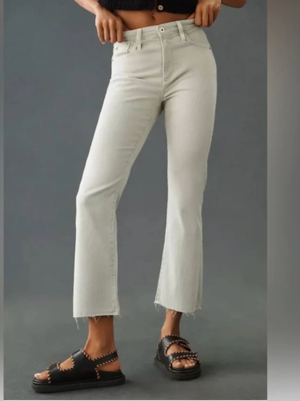 AG Adriano Goldschmied Farrah Boot Crop High Rise Fit Fresh Sage Women's size 28